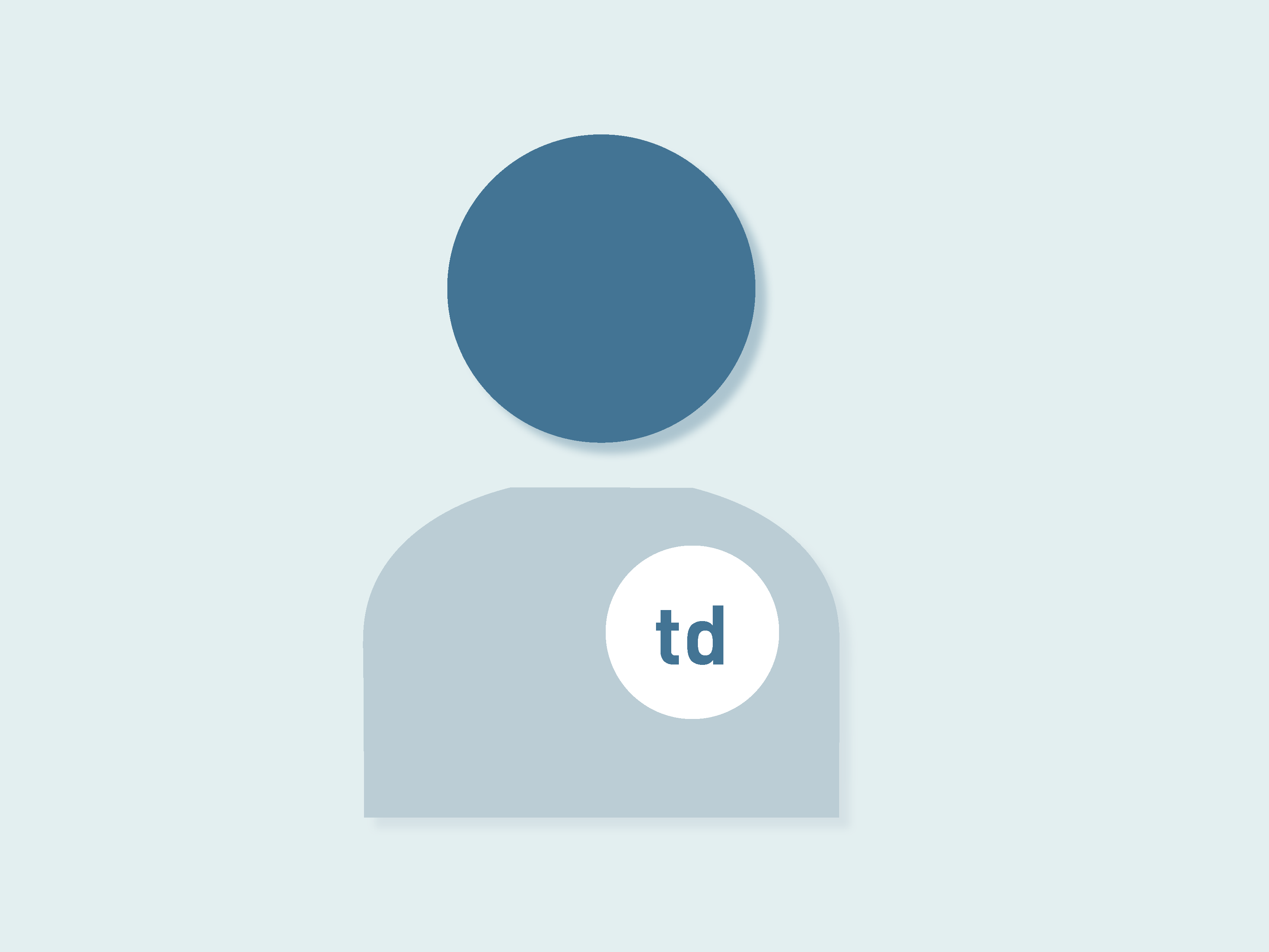 Illustration: Icon Mensch mit "td"